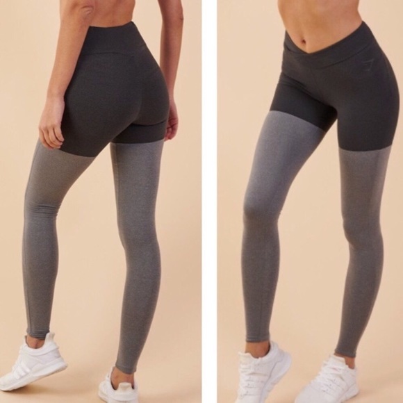 Gymshark Pants - Gymshark black and gray two tone legging XS
